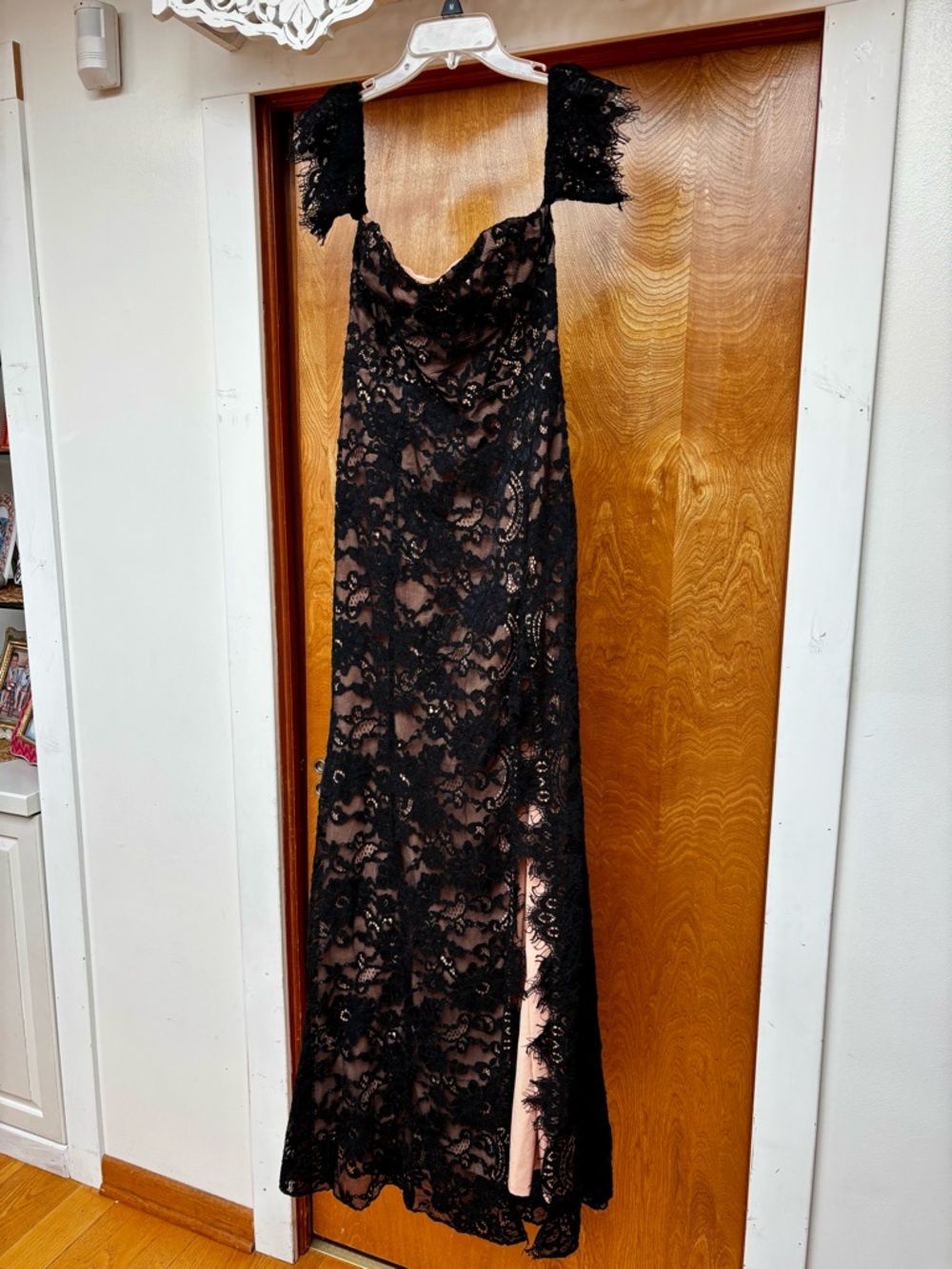 Tobi Black Lace Dress with Blush Lining